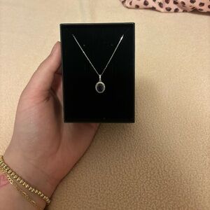 Kay Jewelers Blue/White Sapphire Necklace Sterling Silver 18”